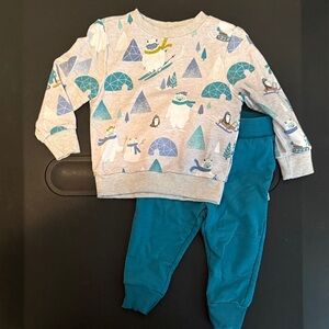Little Sleepies - Yeti Snow Day sweatsuit - 6-12M